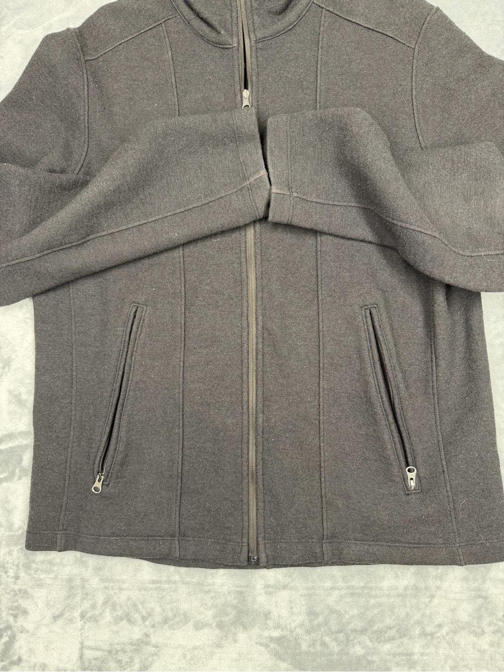 ibex Womens Wool Black Full-Zip Sweater Jacket - Picture 2 of 10
